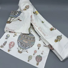 Atelier Choux Paris- Hot Air Balloons- Crib Sheet, Swaddle & Throw Pillow Cover