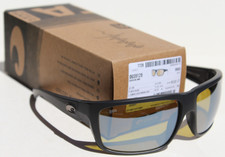 COSTA DEL MAR Fly Line 580G POLARIZED Sunglasses Matte Black/Sunrise Silver NEW