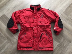 Vintage 90s Starter UNLV Running Rebels Mens Red Jacket Long Bomber Parka Size M