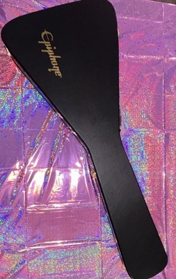 Epiphone Flying V hard Case Black with Red Plush Interior.