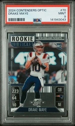 2024 PANINI CONTENDERS OPTIC #70 DRAKE MAYE ROOKIE RC PSA 9