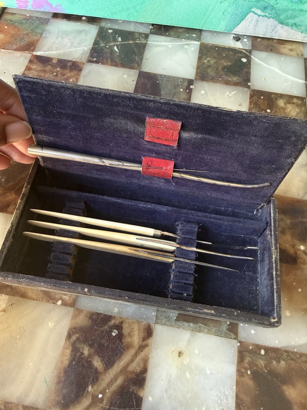 Antique  Medical Surgical Kit Scalpel Set Case 19th Century 1800s