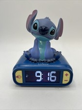 Lexibook 3D Disney Stitch Childrens Alarm Clock With Night Light - Blue - RL800D