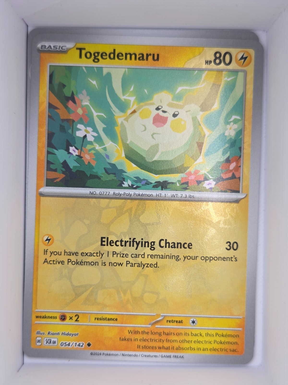 Pokemon TCG Togedemaru 054/142 Stellar Crown Reverse Holo Near Mint