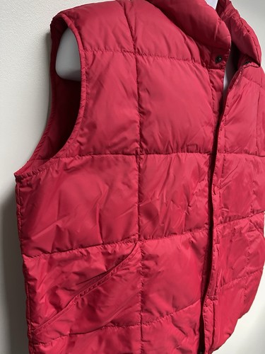 Lands End Men's Sz XL 46-48 Red Goose Down Feathers Puffer Vest with Pockets - Picture 3 of 9