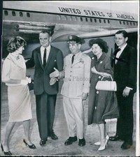 1961 Vice President Lyndon Johnson Us Airplane 7X7 Historic Vintage Press Photo