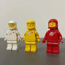 LEGO Classic Space Minifigure Lot Red White Yellow w/ Backpacks Vintage