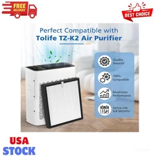 Filter for Tolife Air Purifier TZ-K2, 2 Pcs H13 HEPA Activated Carbon Pre-Filter