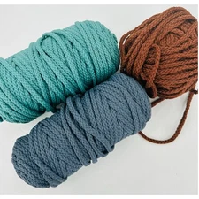 Bonnie Macrame Braid Craft Cord MIXED Lot BROWN BLUE Pepperell Vintage 6mm 