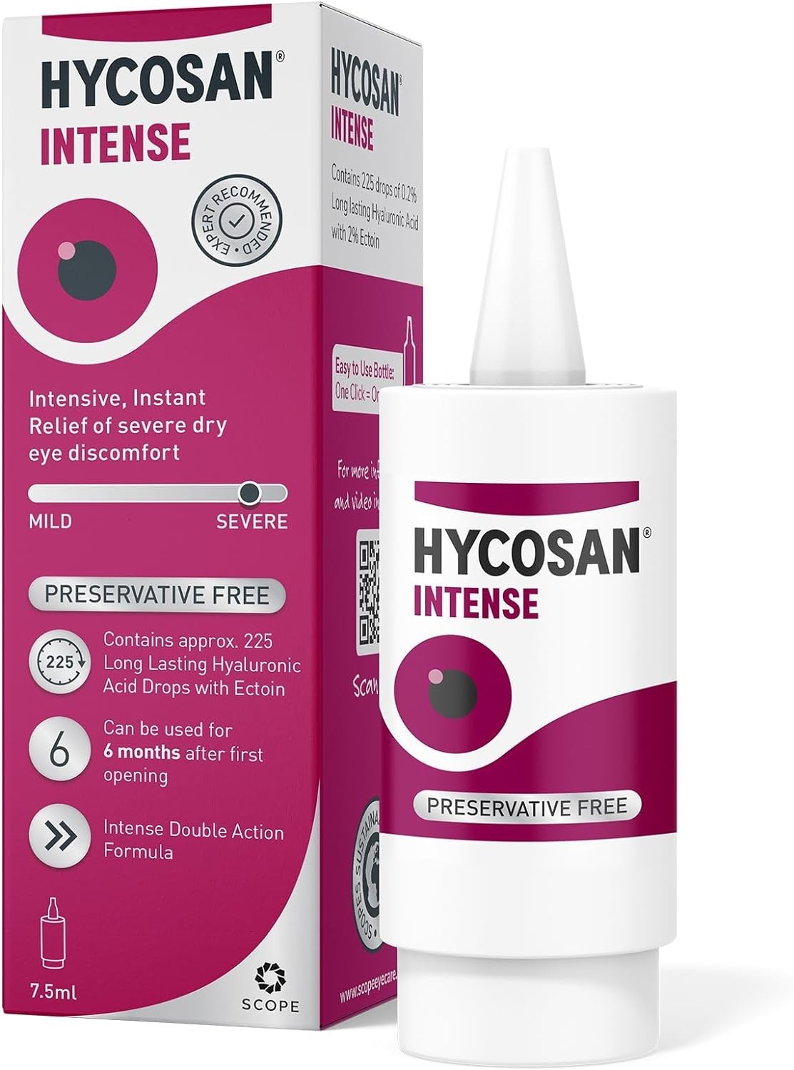 Hycosan Intense Lubricating Eye Drops - 7.5ml Long Exp Brand New Long Expiry
