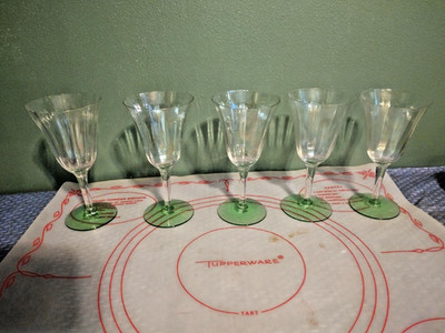 Miller Rogaska ''Alfresco'' green crystal - Wine Glass Set