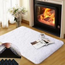 qulint White Rug for Bedroom 2x3 Fluffy Area Rugs for Living Room Small Soft ...