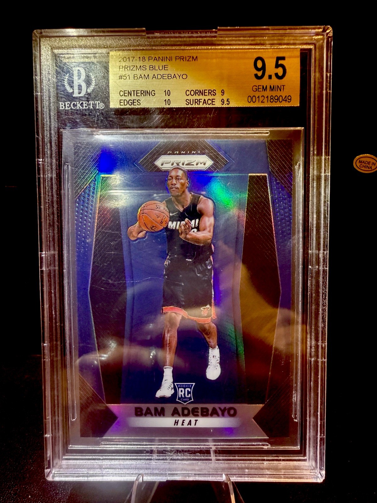 BAM ADEBAYO 2017-18 Panini Prizm Blue Prizm #51  Rookie BGS 9.5 /199