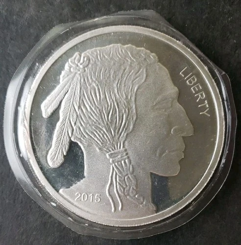 5oz Silver Buffalo Round in Plastic