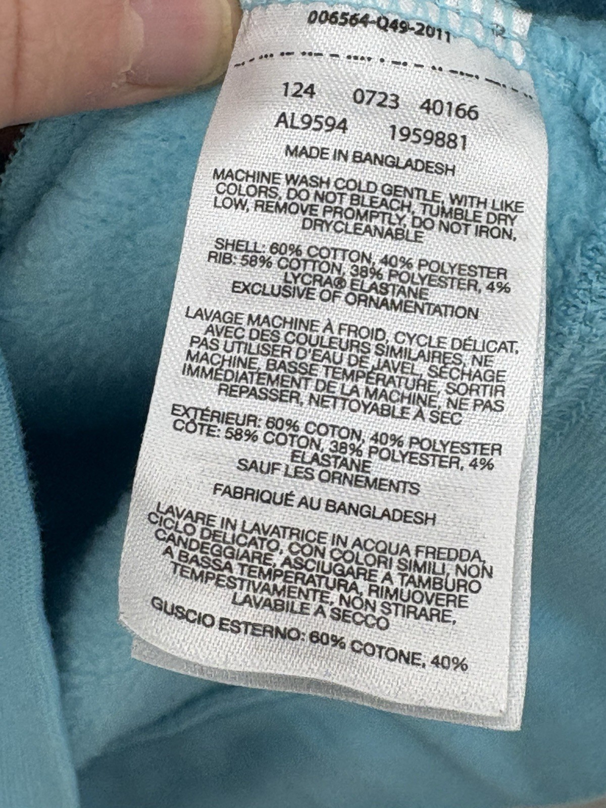 Columbia Turquoise Script Logo Pullover Hoodie Sw… - image 4