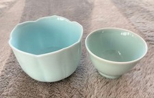 Celadon Small  Medium Bowls Set of 2, Light Blue, , No Cracks