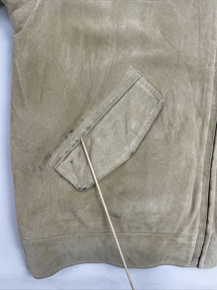 Chaqueta Bomber Timberland Vintage Gamuza Cuero Talla Mediana Beige Foto 4 de 4