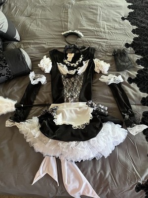  Eye Candy Halloween Adult Women s Costume French Maid W/ Accessories Sz Lg