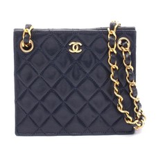 Chanel Lambskin Matelasse Mini Shoulder Bag Women Blue One Size