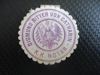 (40648) Siegelmarke - K.K. Notar Sigmund Ritter von Catharin