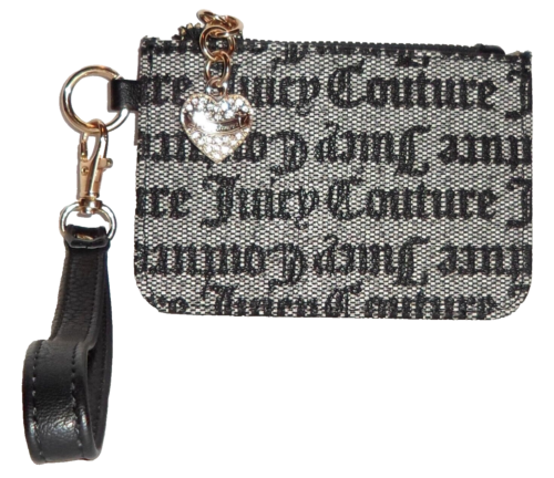 JUICY COUTURE Black Love Card Case Wallet Wristlet NWT