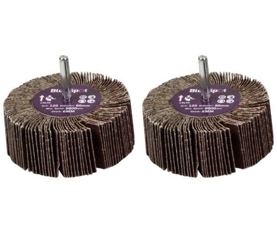 Uxcell Flap Wheel Sanding Set - 120 & 320 Grit 3.15" Abrasive Wheels With 1/4" Shank