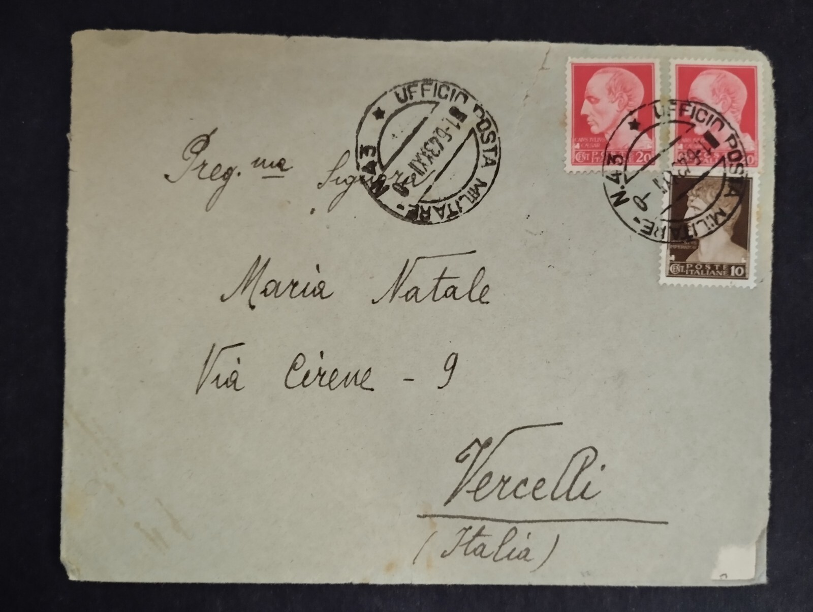 Timbro Ufficio Posta Militare N. 43 1-6-1943 FRANCIA Grasse WZ912