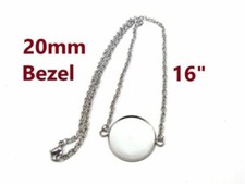 3 pcs. 304 Stainless Steel Silver Tone Chain Necklaces 16 40.7cm 20mm