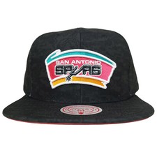 San Antonio Spurs Mitchell Ness Snapback Hat Cap 3D Logo Black Digi Camo NWT
