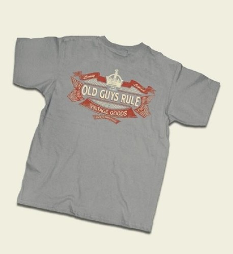 OLD GUYS RULE CLASSIC LIVING LEGEND VINTAGE GOODS GRAY TEE SHIRT - Picture 2 of 3