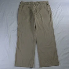Pebble Beach 40 x 32 Khaki Flat Front Performance Mens Golf Pants