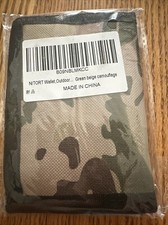 Canvas Outdoor Wallet For Kids Green Beige Camouflage