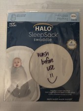 HALO Sleep Sack Swaddle 100 Cotton NB 6-12 lbs Natural 0-3 Mos. Ivory Neutral