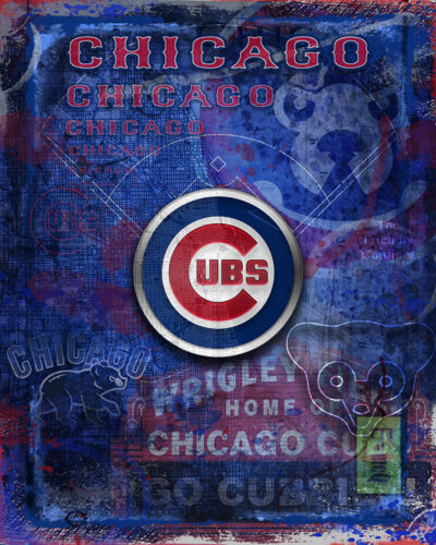 Chicago CUBS Poster, The CHICAGO CUBS MLB Baseball Print Free Shipping Us - Picture 1 of 6