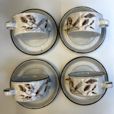 Midwinter Stonehenge WILD OATS 4x Suppentasse mit Untertasse ca. 11,5cm Ø