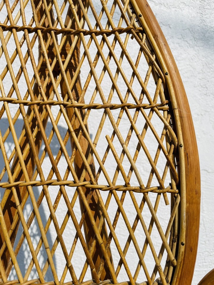 Rare Mid century Bamboo and Rattan High Back Chair - Rattan Accent ...