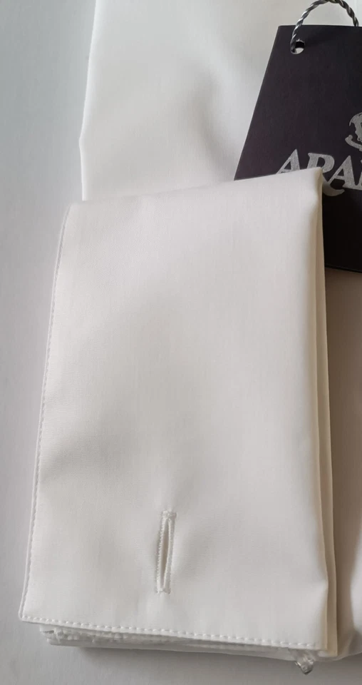 Camicia Aramis Cotone Bianco Cerimonia Smoking Polsi Doppi Regular Fit - Immagine 3 di 3