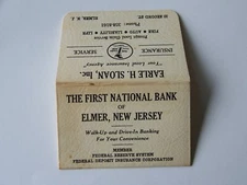 Elmer New Jersey NJ Card Holder EW Bostwick First National Bank Earle H Sloan