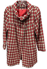 Hazel Red Polka-dot Swing, High Collar Coat