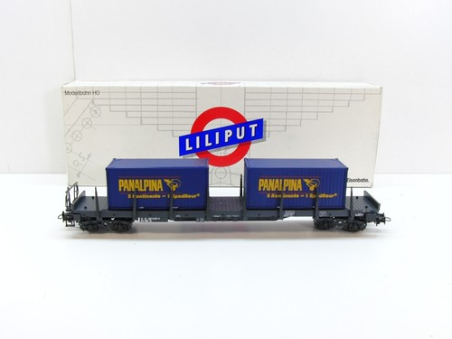 Liliput H0 202 15 Containerwagen "Panalpina ", ÖBB, DC, TOP in OVP #35561 | Zustand: Gebraucht