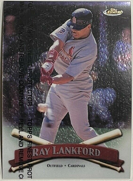 1998 Topps Finest Ray Lankford #169 With Peel MLB Baseball