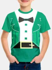 St. Patrick's Day costume Green Hat Day Boy's T-Shirt Set 9-10 years old