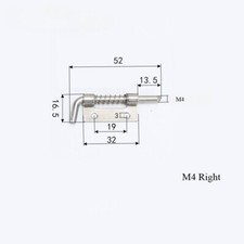 M4 Spring Loaded Latch Pin, 304 Stainless Steel Right-Handed Door Hinge 3Pcs