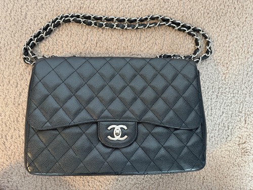 Chanel Jumbo Flap Bag Black Caviar Leather