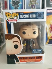 Funko Pop Doctor Who Ninth Doctor Whit Banana Hot Topic Exclusive + Protector 