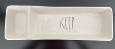 Rae Dunn by Magenta - "Keep" 2 Divided Containers - Great Desk Accessory