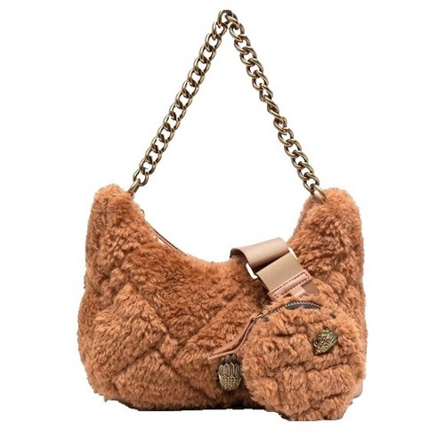 Nike NSW Faux Fur Crossbody Bag Yellow Volt FB3039-331 Small Fuzzy