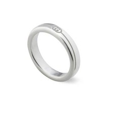 Anello Gucci Tag Fascia Incrocio GG Diagonale YBC774049001 Ring Argento 4mm