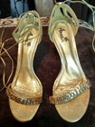 Anna Cute Strap Gold Heels Size 7 — photo 2