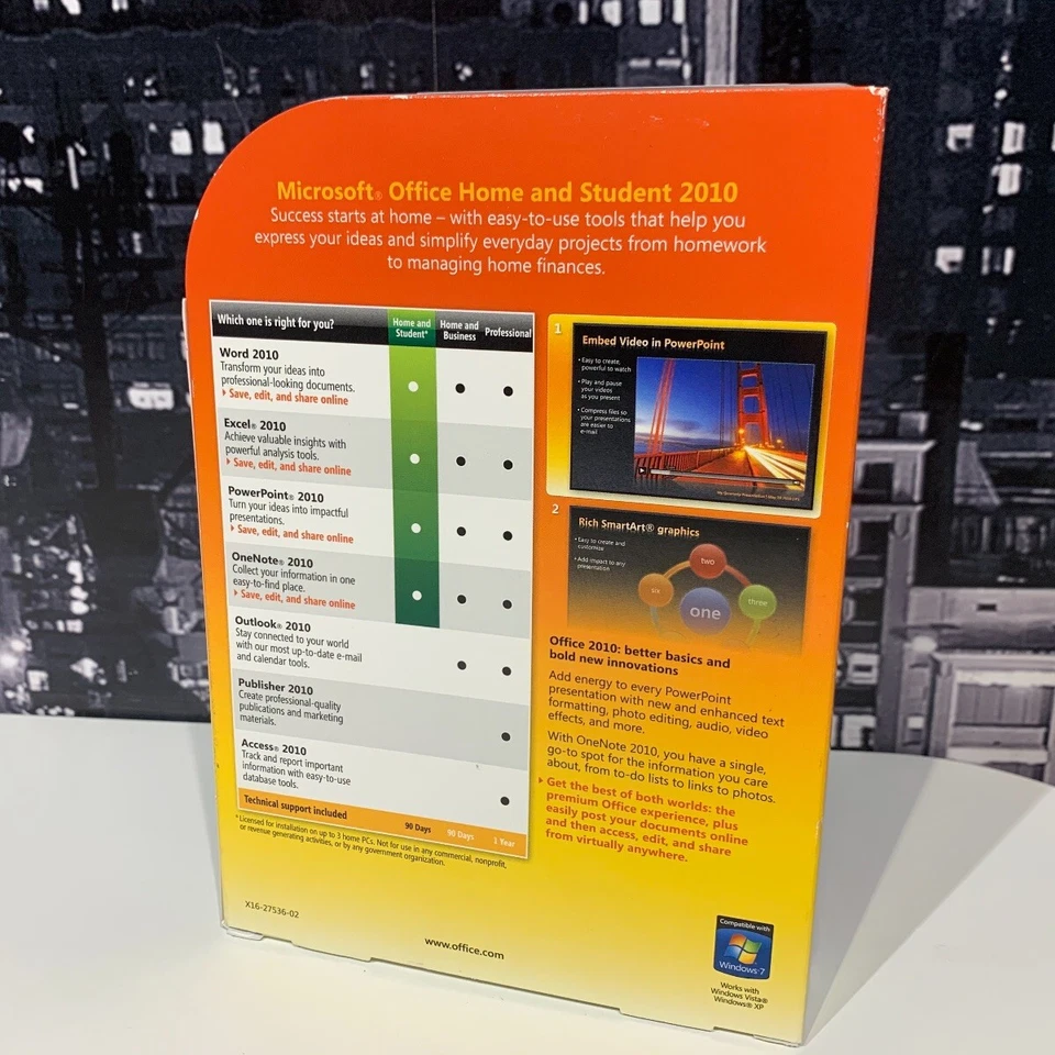 Microsoft Office 2010 Home Student 3-User Word Excel PowerPoint Windows 10 11 - Image 2 of 4